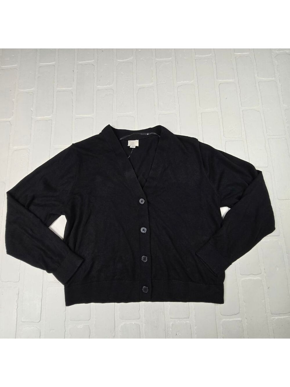 A New Day Black Light Weight Cardigan Size Small